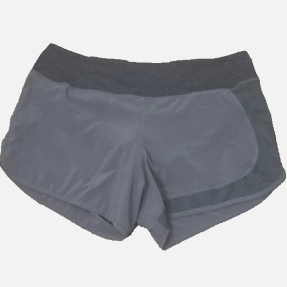 Rabbit Women's Hopper Athletic Shorts W/Built In Briefs Gray Mesh Panels Size L